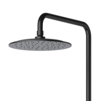 LEAF-CDA-25-L-NOP Душевая стойка телескопическая, с верхним и ручным душем, верхний душ диаметр 250 мм , исполнение Чёрный матовый - Gidratop.ru изображение