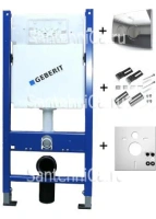 Монтажный элемент Geberit Duofix UP182 458.161.21.1 для унитаза в комплекте с кнопкой хром Delta 21 и крепежом, 1,20 м - Gidratop.ru изображение