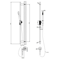Gessi Anello штанга в комплекте с душевой лейкой, шланг 1,50 м и вывод воды, цвет Finox Brushed Nickel - Gidratop.ru изображение