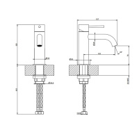 GESSI 316 смеситель для раковины на 1 отверстие без донного клапана, излив 123мм, цвет: brushed copper pvd - Gidratop.ru изображение