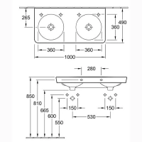 Раковина Villeroy&Boch Joyce, 100 х 49 см, альпийский белый 4108 - Gidratop.ru изображение