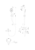 Смеситель для ванны с душевым гарнитуром WONZON & WOGHAND, Темный графит (WW-C2501-BGG) - Gidratop.ru изображение
