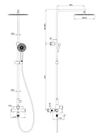 Душевая система WONZON & WOGHAND TOR, Брашированное золото (WW-88047073-BG) - Gidratop.ru изображение