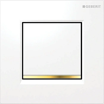 Клавиша Geberit Sigma 116.017.KK.1 Type 30, панель и клавиша - белые, декор - позолота