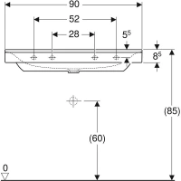 Раковина Geberit Xeno2, с отверстием для смесителя на крыле слева/справа, 90см, белая - Gidratop.ru изображение