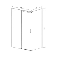 Душевой уголок Dice VSR-4D1012CL, 1200*1000, хром, стекло прозрачное - Gidratop.ru изображение