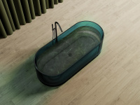 Прозрачная ванна ABBER Kristall AT9708Aquamarin бирюзовая - Gidratop.ru изображение