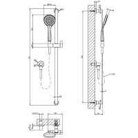 Gessi Emporio shower штанга в комплекте с душевой лейкой, шланг 1,50 м и вывод воды, цвет: Black XL - Gidratop.ru изображение