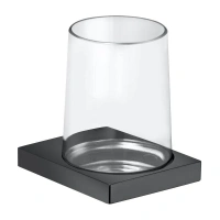 Стакан для щеток Keuco Edition 11 11150139000, держатель хром черный шлифованный - Gidratop.ru изображение