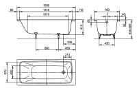 Стальная ванна Kaldewei Cayono 747, 150 x 70 см, без покрытия, 2747.0001.0001 - Gidratop.ru изображение