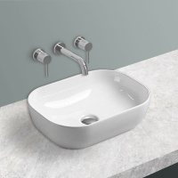 Раковина керамическая Vincea VBS-102, 455*330*130, накладная, цвет белый - Gidratop.ru изображение