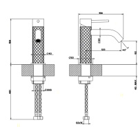 GESSI 316 смеситель для раковины на 1 отверстие без донного клапана, излив 123мм, цвет: steel brushed - Gidratop.ru изображение