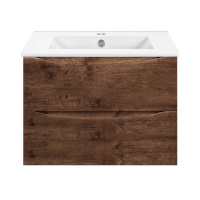 База под керамическую раковину Mia Slim 700 подвесная, 2 выкатных ящика soft close, R.Wood - Gidratop.ru изображение