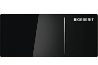 Клавиша Geberit Omega Type 70 115.084.SJ.1 для унитаза, двойной смыв, стекло/алюминий, цвет черный - Gidratop.ru изображение