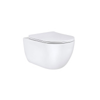 Унитаз подвесной Evo VT1-34 безободковый, цвет белый, ультратонкое soft-close сиденье - Gidratop.ru изображение