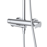 LUX-CVD-01 Душевая стойка со смесителем и изливом, хром - Gidratop.ru изображение