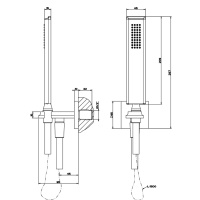 Gessi Eleganza душевой комплект: вывод на 1/2, держатель, шланг 1,5м и душевая лейка, цвет: хром - Gidratop.ru изображение