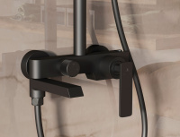 Душевая стойка VSFS-413MB с изливом, черный матовый - Gidratop.ru изображение