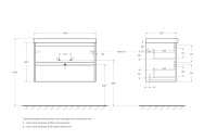KRAFT 39 База под раковину подвесная с двумя выкатными ящиками, Cemento Grigio, 800х390x500, KRAFT 39-800/390-2C-SO-CG - Gidratop.ru изображение