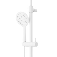 LEAF-CVDA-30-L-BIO Душевая стойка телескопическая, с изливом с верхним и ручным душем, верхний душ диаметр 230 мм АБС пластик, исполнение Белый матовый - Gidratop.ru изображение