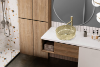 Раковина накладная стеклянная ABBER Glas AK2301GG золото - Gidratop.ru изображение