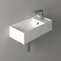 Раковина подвесная 50х27 см, правая , с 1 отв под смеситель,цвет белый - Gidratop.ru изображение