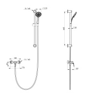 Смеситель для душа с гарнитуром WONZON & WOGHAND, Черный матовый (WW-4570-MB) - Gidratop.ru изображение