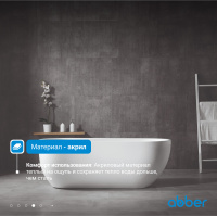 Акриловая ванна ABBER AB9341-1.5 белая - Gidratop.ru изображение