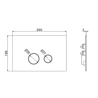 Newform X-STEEL 316 Клавиша смыва для унитаза, двойная, для систем инсталляций TECE, цвет: PVD Brushed pale gold - Gidratop.ru изображение