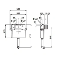 Бачок скрытого монтажа Laufen Tw2 8.9466.4.000.000.1 двойной смыв 6/3 л или 4,5/3 л - Gidratop.ru изображение