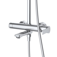 LUX-CVD-01 Душевая стойка со смесителем и изливом, хром - Gidratop.ru изображение