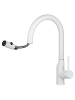 Смеситель для кухни с выдвижным изливом WONZON & WOGHAND, Белый матовый (WW-A21252-MW) - Gidratop.ru изображение