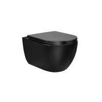 Унитаз подвесной Evo VT1-34MB безободковый, цвет матовый черный, ультратонкое soft-close сиденье - Gidratop.ru изображение