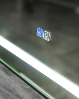 Зеркало в алюминиевой раме со встроенным светильником, сенсорным выключателем и подогревом, SPC-KRAFT-600-800-LED-TCH-WARM-NERO, 600x32x800 мм - Gidratop.ru изображение