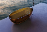 Прозрачная ванна ABBER Kristall AT9703Vesuvian оливковая - Gidratop.ru изображение