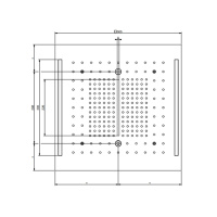 GESSI COLOUR верхний душ 500х500 мм., встраиваемый в потолок, 3 режима, хромотерапия, внешняя часть, цвет Black XL - Gidratop.ru изображение