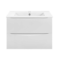 База под керамическую раковину Mia Slim 600 подвесная, 2 выкатных ящика soft close, G.White - Gidratop.ru изображение