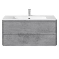 База под раковину Vico 1000 подвесная, 2 выкатных ящика soft close, Beton - Gidratop.ru изображение