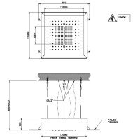 Gessi Afilo встраиваемый душев.система 500х500мм, троп.ливень,водопад,распыление,хромо+ пульт упр, окантовка белый CN (без панели 57016 и блока RIR5402) - Gidratop.ru изображение