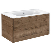 База под раковину Paola 1000 подвесная, 2 выкатных ящика soft close, V.Oak - Gidratop.ru изображение