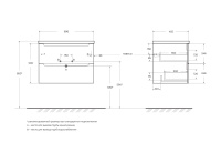 ETNA База под раковину подвесная с двумя выкатными ящиками, с доводчиками, Rovere Bianco, 700x455x500, ETNA-700-2C-SO-WO-P - Gidratop.ru изображение