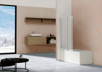 Душевая шторка на ванну VSB-1E100CL, 1000*1450, хром, стекло прозрачное - Gidratop.ru изображение