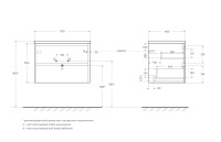 KRAFT База под раковину подвесная с двумя выкатными ящиками, Cemento Grigio, 700x460x500, KRAFT-700-2C-SO-CG - Gidratop.ru изображение