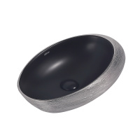 Раковина накладная ABBER Bequem AC2107BS черная матовая с серебром - Gidratop.ru изображение