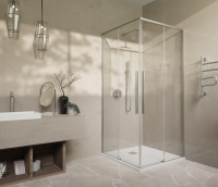 Душевой уголок Slim-N VSS-4SN9010CLBN, 1000*900, брашированный никель, стекло прозрачное - Gidratop.ru изображение