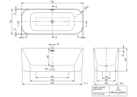 Квариловая ванна Villeroy&Boch Finion 170 x 70 см, фурнитура золото, UBQ177FIN7A300V101 - Gidratop.ru изображение