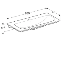 Раковина Geberit Renova Plan 122200000, 100 х 48 см, белая - Gidratop.ru изображение