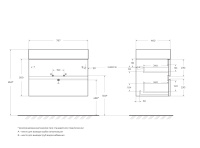 MOLVENO 46 База под раковину подвесная с двумя выкатными ящиками, Ossido, 800x460x500, MOLVENO 46-80-2C-SO-OSS - Gidratop.ru изображение