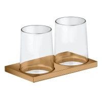 Стакан для щеток Keuco Edition 11 11151039000, двойной, держатель бронза шлифованная - Gidratop.ru изображение