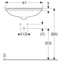 Раковина Geberit Variform 500.758.01.2 55 x 40 см овальная, встраиваемая снизу, без перелива - Gidratop.ru изображение